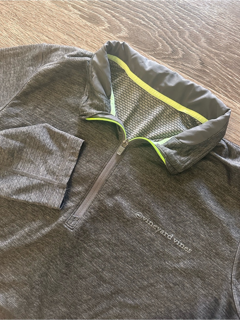 Vineyard Vines Men's 2XB Gray 1/4 Zip Pullover Polo Long Sleeve performance